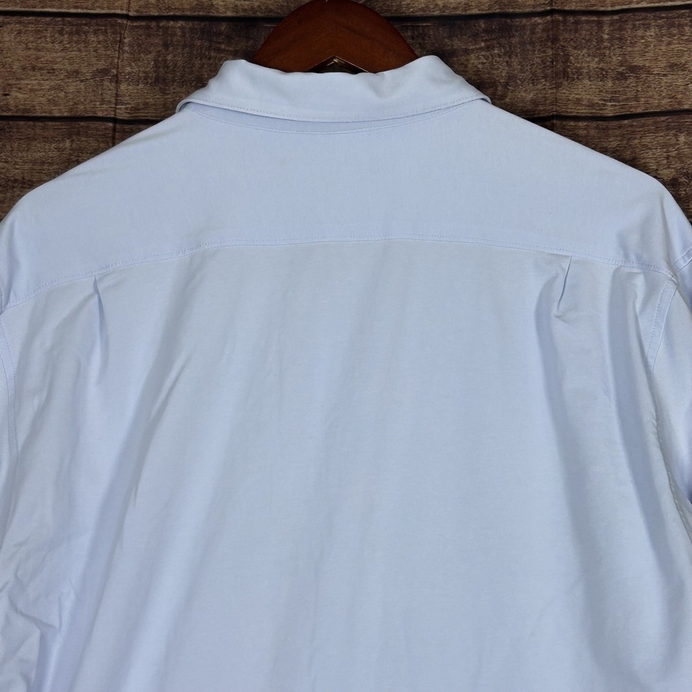 Dstrct & Row Men's Size Large Slim Blue Dress Shirt Long Sleeve Button Up - Picture 6 of 7